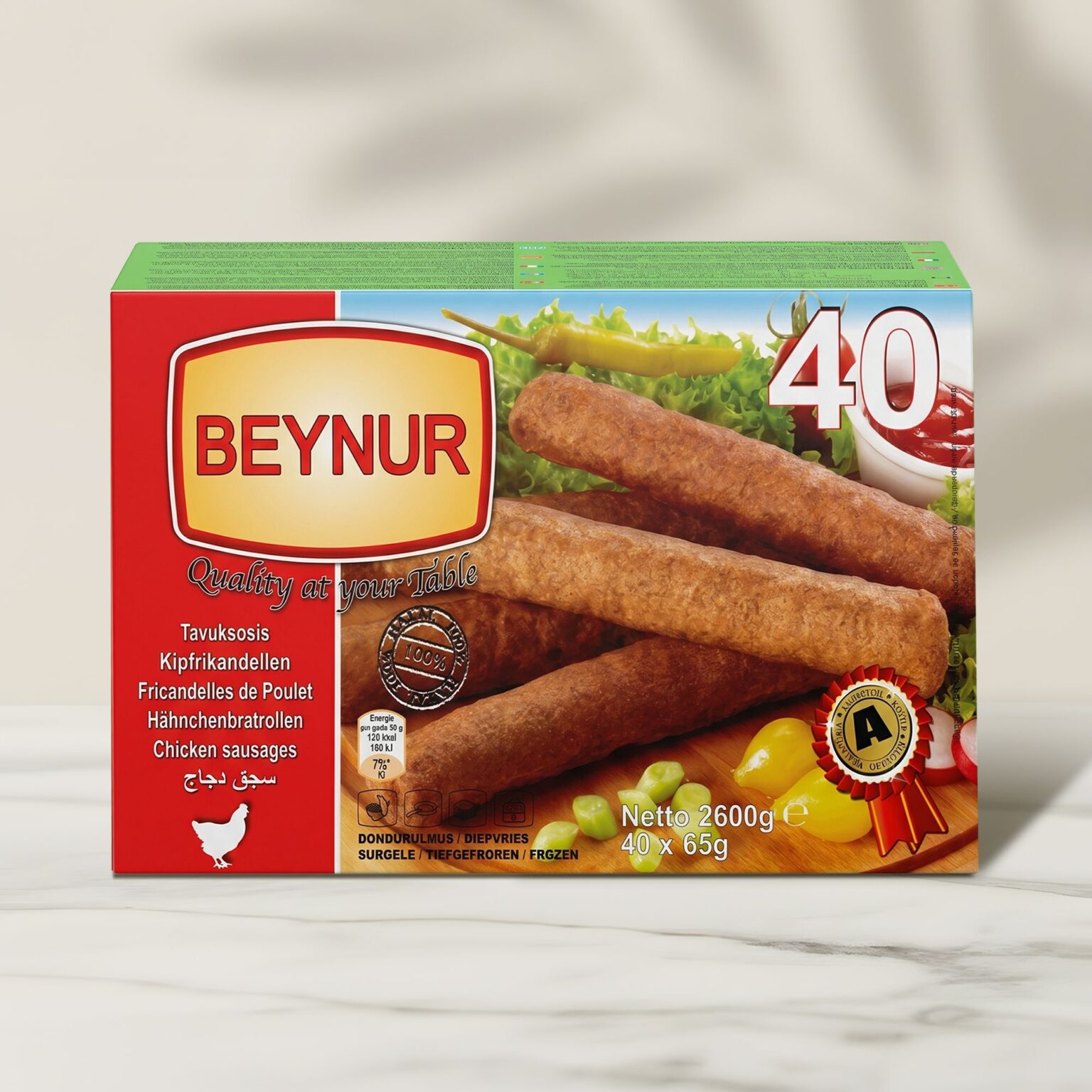 Beynur Reklam Tavuk Sosis (40 Adet) - Beynur